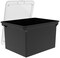 Storex Portable File Tote with Lid, Letter/Legal, 14 x 18 x 11-1/2 Inches, Black/Clear